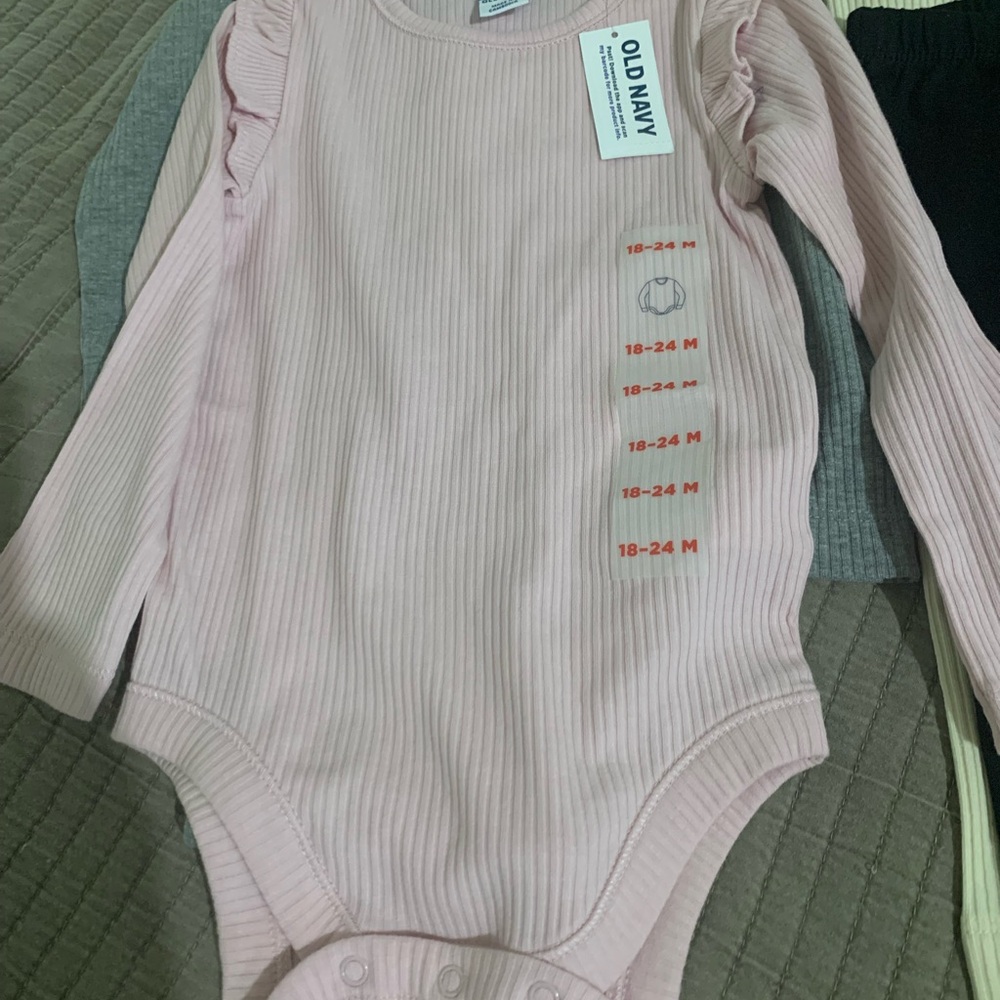 Carter's Pink and Gray Bodysuits with Socks Set - Picture 2 of 10